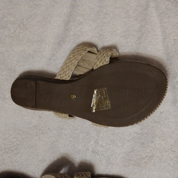 Anna, women's two strap jeweled sandal in tan. - Picture 4 of 5